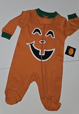SLEEP & PLAY * HALLOWEEN PUMPKIN PAJAMAS OUTFIT COSTUME * BABY BOYS GIRL NEWBORN