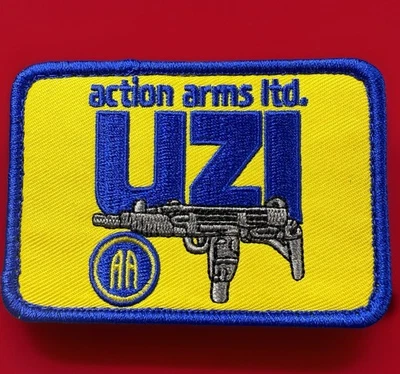 UZI ACTION ARMS LTD. 🔥 PREMIUM "UZI" Embroidered 3.5+" Patch Iron On Action Arms Firearm 1980`s Gun