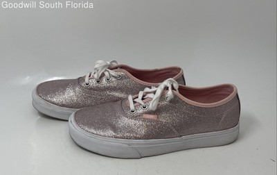 Vans Womens Doheny Decon Pink Glitter Lace-Up Low Top Sneakers Shoes Size 8.5