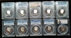 Lot Of 20 Kennedy Silver Proof Half Dollars PCGS PR69 DCAM 7.2 Oz 90% Diff Dates