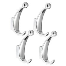 Bathroom Towel Hooks, Screw in Metal Robe & Coat Hooks for Wall() 4 Pack Chrome