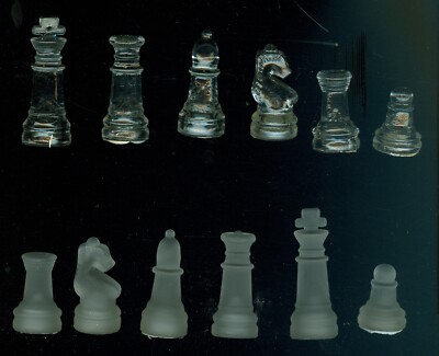 Glass Chess/Checker Set Replacement Pieces Clear & Frosted 7/8 in. diameter base