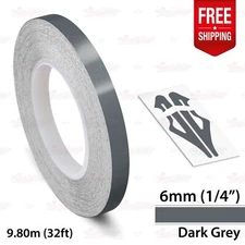 DARK GRAY 1/4" 6mm Roll PIN STRIPE Car Striping Line TAPE Decal Vinyl Sticker