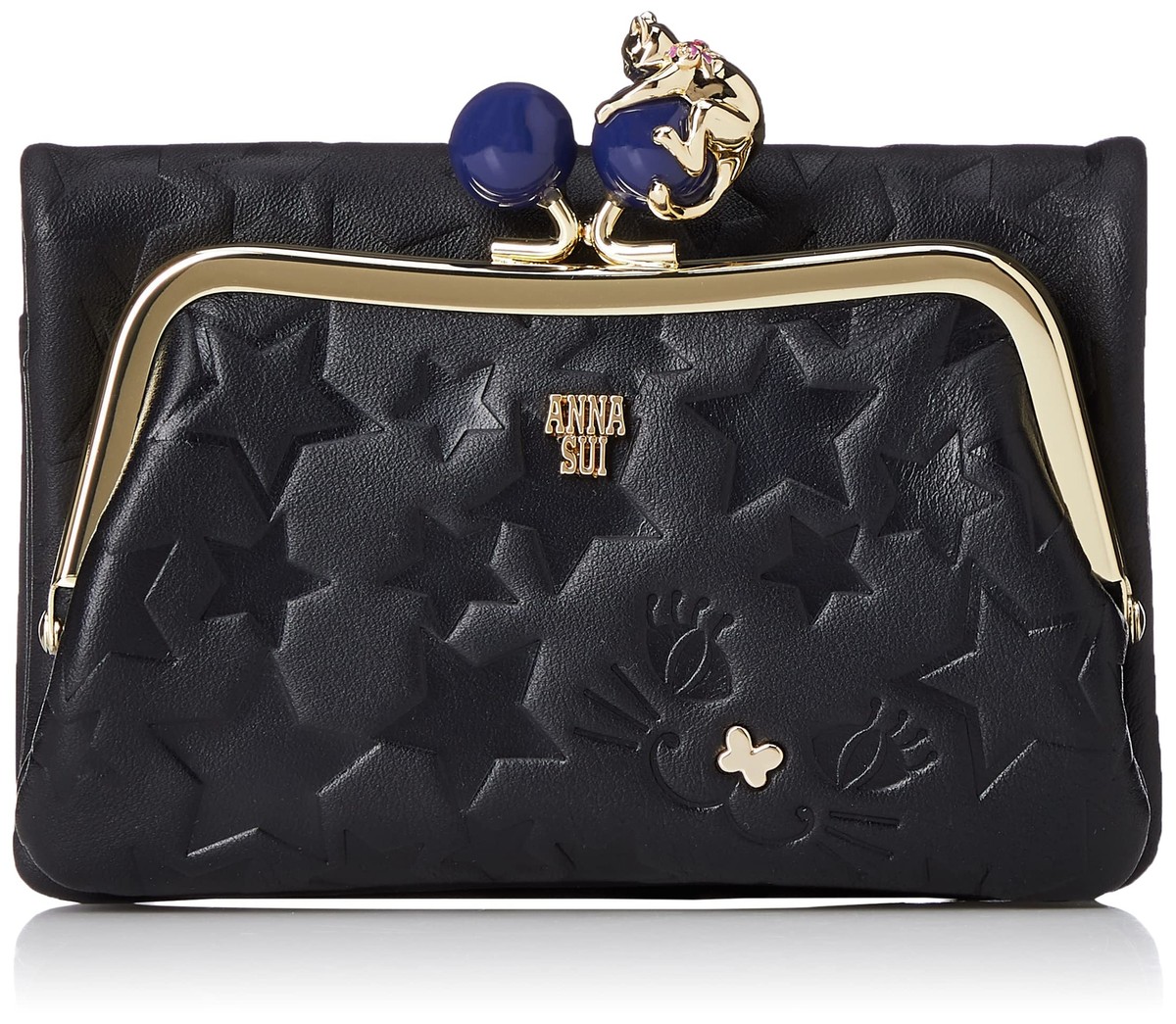 Anna Sui Playing Cat Bifold Wallet with External Clasp Women's