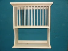 WOOD UNFINISHED CROWN MOULDING PLATE DISH SHELF RACK CABINET LENOX FIESTA WARE