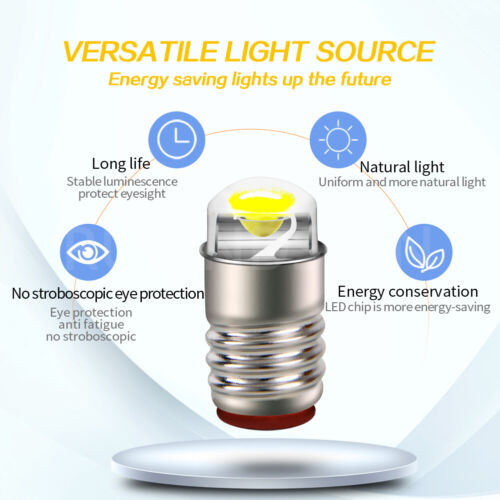 Ruiandion Vite E5 E5.5 LED Mini Lampadina Modello Treno Ferrovia 6V Bianco 6000K - Foto 3 di 8