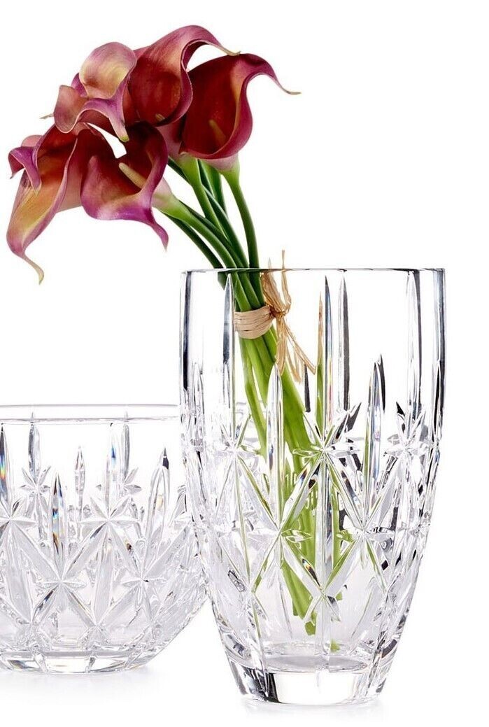 Flower Crystal Vase Sparkle Marquis by WATERFORD CRYSTAL 9" Tall eBay
