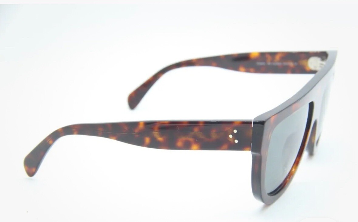 CELINE 51mm Pilot Sunglasses STRIPED RED HAVANA/ GREEN CL  display picture 3