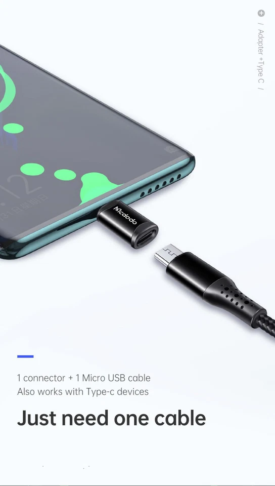 Mcdodo USB C to Micro USB Adapter OTG USB Converter 3A Charging Data - Image 3 of 4