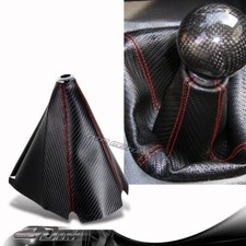 Jdm Carbon Style Red Stitch Leather Gear Manual Shifter Shift Boot Universal Jdm Carbon Style Red Stitch Leather Gear Manual Shifter Shift Boot Universal