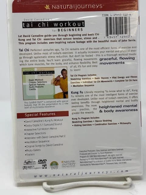 DAVID CARRADINE'S TAICHI WORKOUT FOR BEGINNERS (DVD, 2003)-DIGITAL COLLECTOR'S - Image 3 of 3