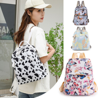 Butterfly Print Women Backpack Student Waterproof School 