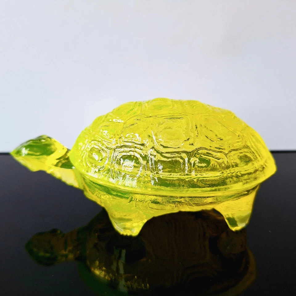 Caja de baratija de vidrio de uranio tortuga vaselina vidrio amarillo joyero caja de vidrio Foto 3 de 4