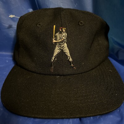 Fly Ball Negro League Baseball Cap Black Adjustable One Size Fits All