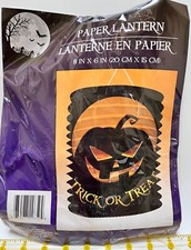 Halloween Paper Lantern Jack-'O-Lantern JOL Black  Orange - 8"h x 6"d