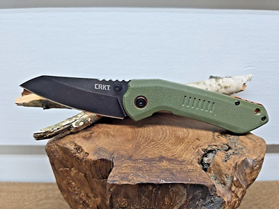 CRKT Overland Green 6280 Pocket Knife Schwarz Design Frame Lock Stonewash Blade