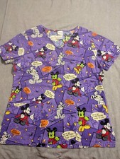 Disney Mickey Women's Halloween Scrub Top