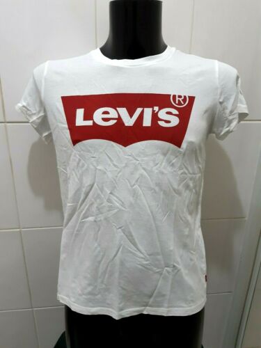NUEVA Camiseta Levi's The Perfect Batwing Logo, Blanco/Rojo - L - Imagen 2 de 6