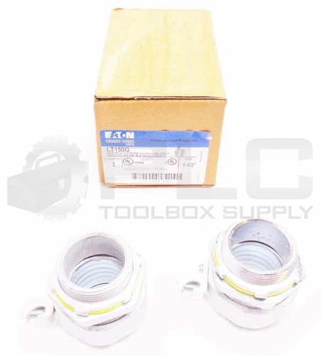 BOX OF 2 NEW EATON CROUSE-HINDS LT150G 1-1/2" GROUNDING CONN W/O INSULATE THROAT