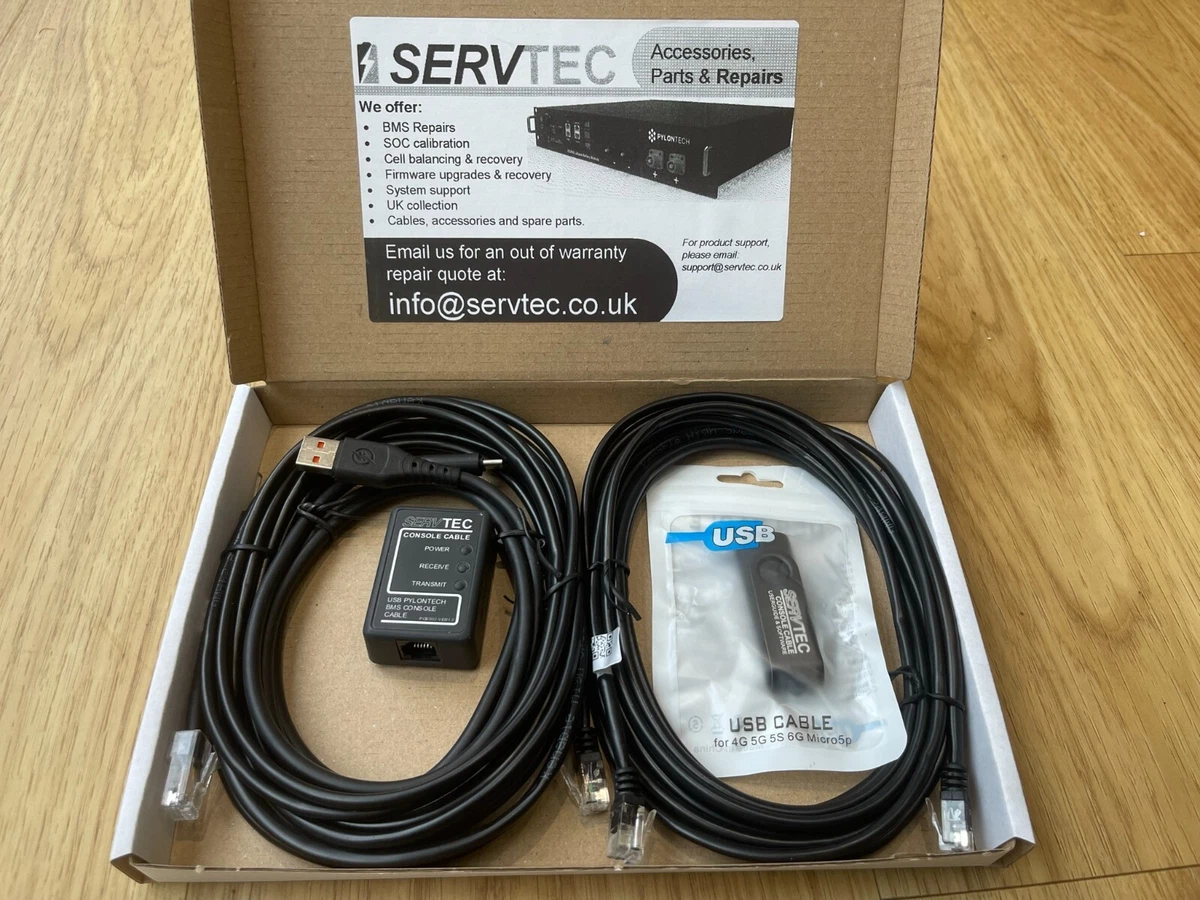 Pylontech Batterie Diagnosekabel, US2000 US3000 US5000, Batterieansicht SERVTEC