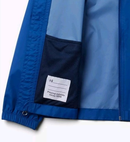 Columbia Rain Jacket Boys Youth M Glennaker Waterproof Full Zip Mtn Blue NWT - Picture 3 of 5