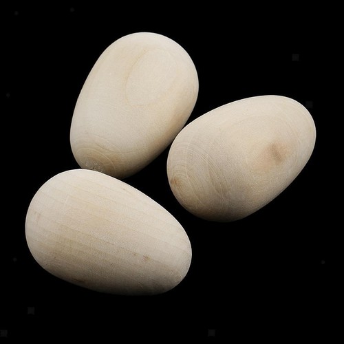 20 Pieces Unpainted Wooden Eggs 35x27mm – For Easter, - Picture 3 of 7