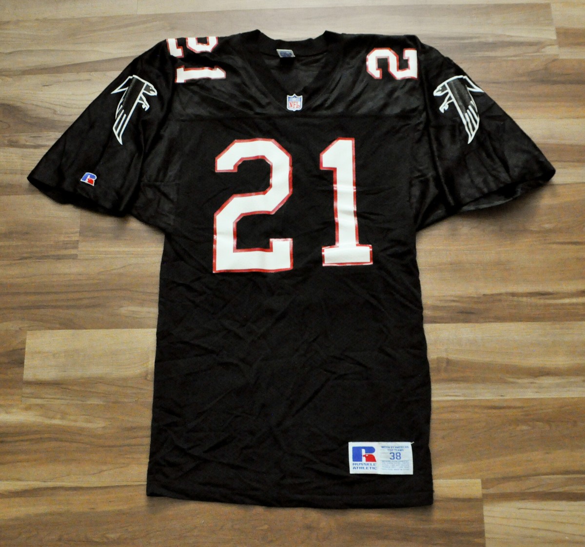 Deion Sanders Atlanta Falcons Russell Jersey Authentic Black NFL
