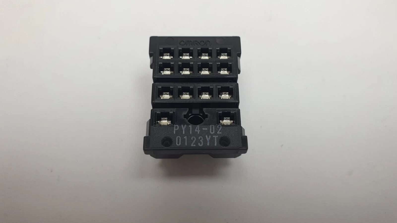 Relay side of the Omron PY14-02 socket, marked PY14-02