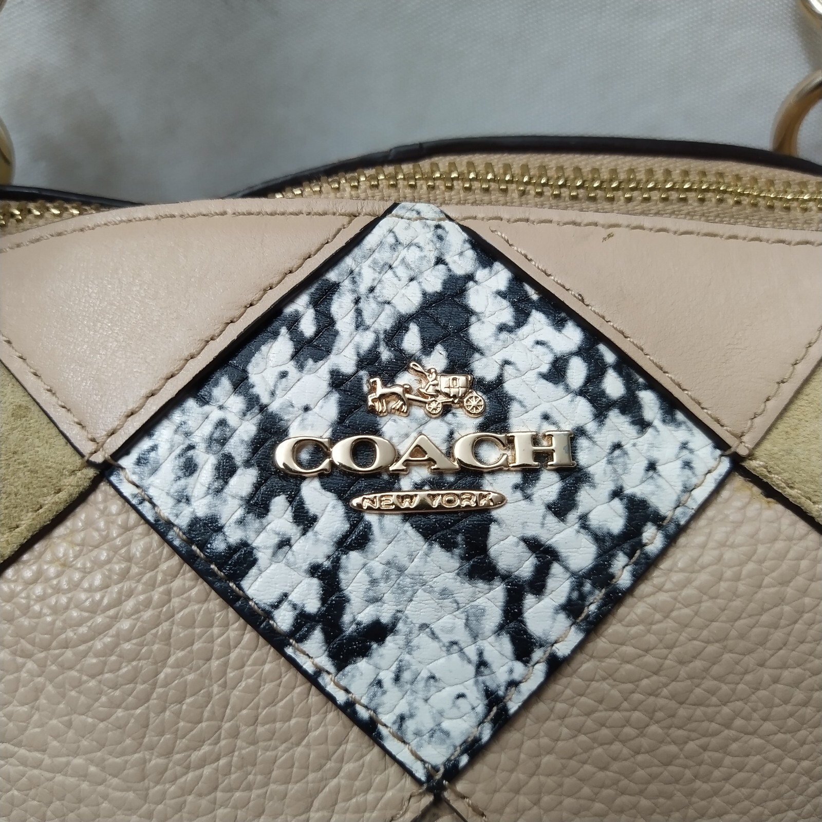 Coach Kelsey Multicolor Leather Patchwork Snakesk… - image 4