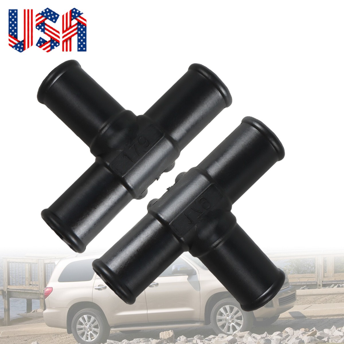 2x Sequoia Coolant T Split Pipe Fit for 98-13 Toyota Sienna