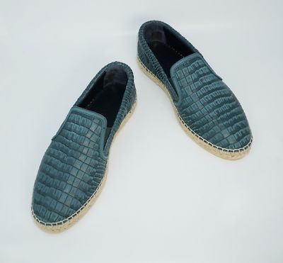 NIB JIMMY CHOO VLAD GREEN LEATHER CROC PRINT LOGO ESPADRILLE 40 7 SPAIN NIB JIMMY CHOO VLAD GREEN LEATHER CROC PRINT LOGO ESPADRILLE  main image 3