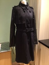 Diesel Women Black Long Coat Rn93243 Ca25594 Size Regular
