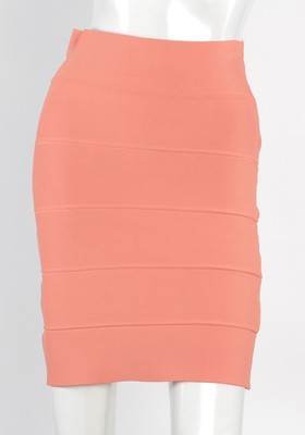 Deals For Womens BCBG MAX AZRIA Orange Stretch Bodycon Bandage Mini Skirt Size M