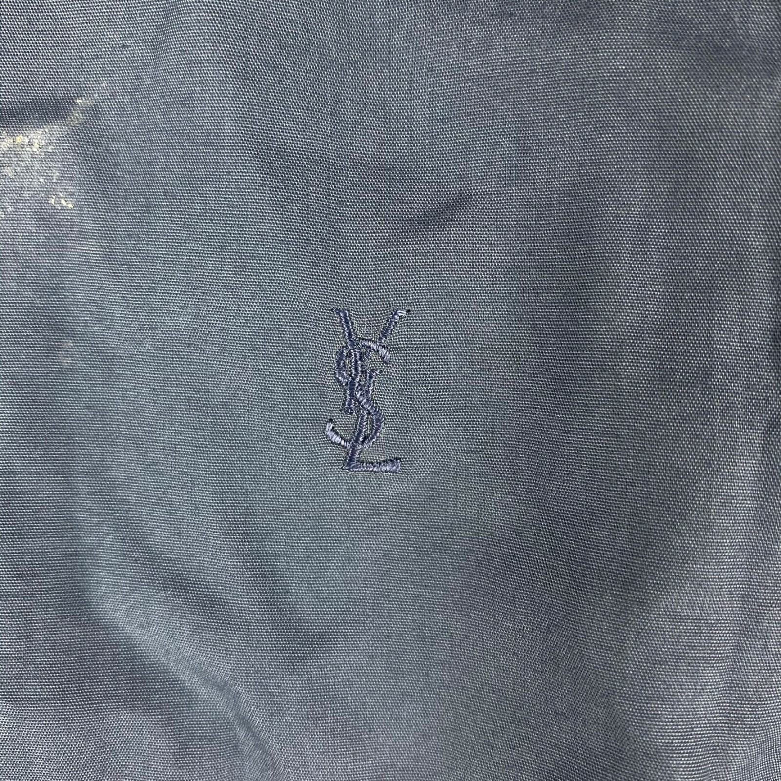 Camicia Yves Saint Laurent YSL Small Logo Smart Airforce Blu XL Designer anni '90 in perfette condizioni