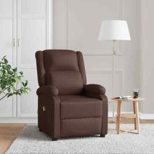 Massage Chair Brown Faux Leather vidaXL