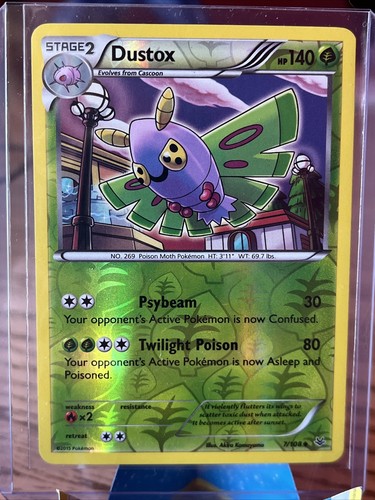 Pokémon TCG Dustox Roaring Skies 7/108 Reverse Holo 1st Edition Uncommon LP
