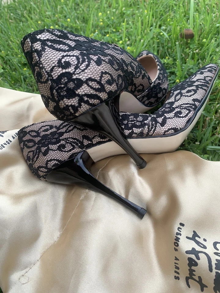 Comme Il Faut танго кружева туфли размер 7 с оригинальной сумкой для обуви уникальный и редкий! - Изображение 4 из 4