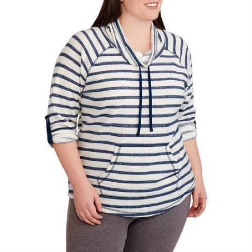 Danskin Now Women's Size 2X Orchid Stripe Cotton/Polyester Hoodie Top - Изображение 4 из 4
