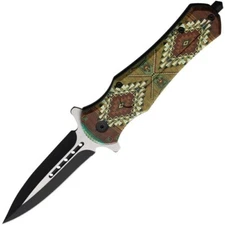 ElitEdge Brand Knife A/O Tactical Liner Lock Southwest Style Handle Spear Point