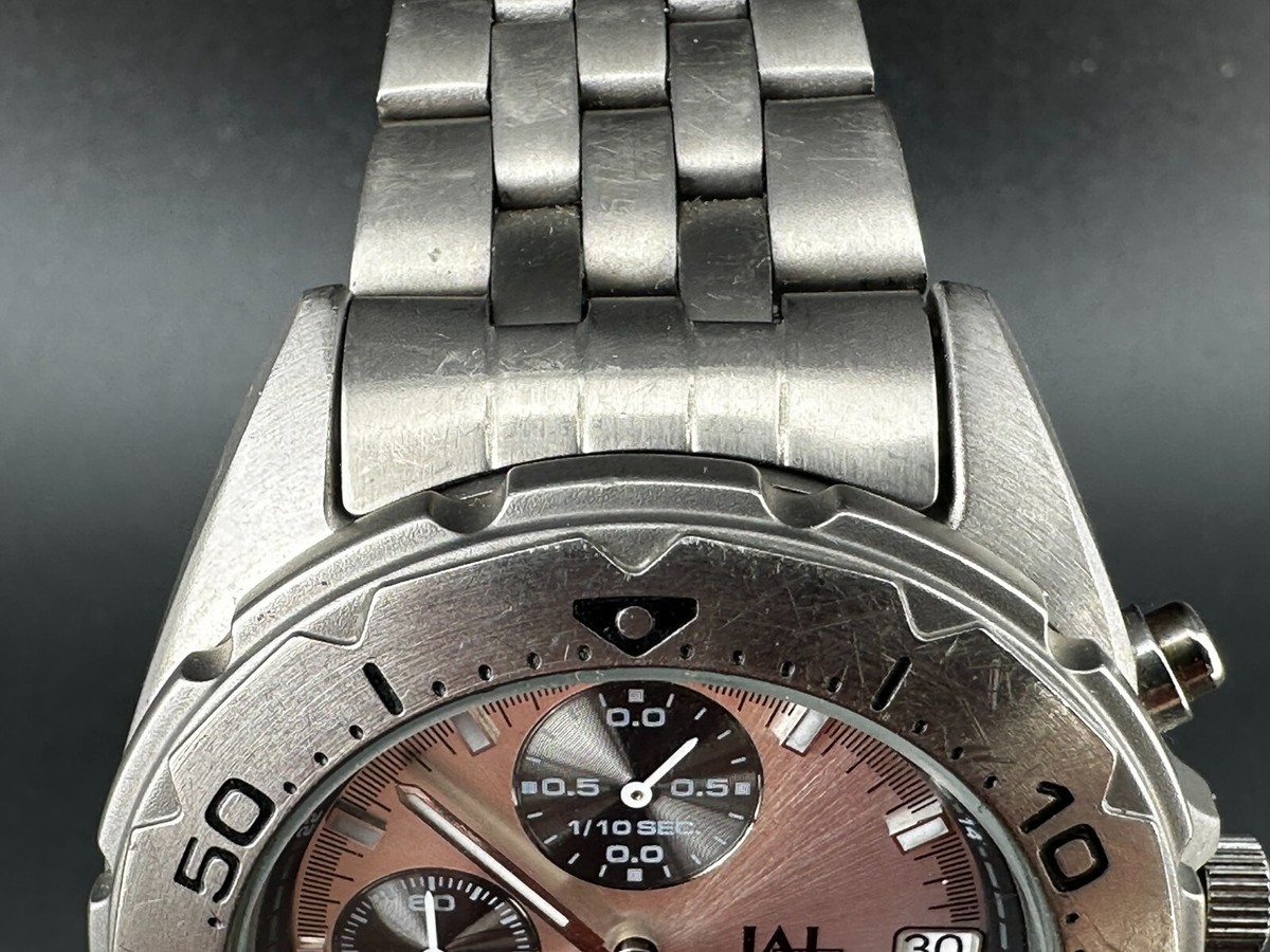 SEIKO V657-6150 クォーツ　クロノグラフ　JALコラボ　シルバー SEIKO V657-6150 クォーツ クロノグラフ JALコラボ シルバー