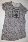 Womens Nightgown S-M L-XL 2X-3X PJs ANIMAL PRINT Stay Wild GRAY Fuschia
