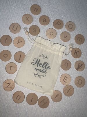 26 Holzscheiben - Alphabet Lernen - Klein-/Großbuchstaben 2-seitig pädagogisch 