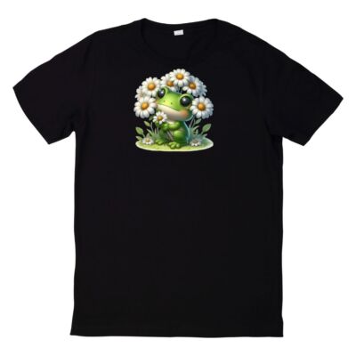 Cute Frog With Daisy T Shirt