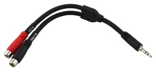 Pig Hog Solutions - 6" Y Cable, Stereo 3.5mm(M)-Dual RCA(F), PY-S352R