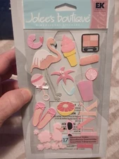EK Success Jolee's Boutique Large Pk 17 3-D Stickers Pink Goodies Extremely Rare