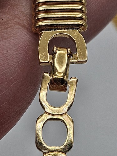 Vintage Christian DIOR Goldton himmelblau Kristall Halskette Halskette 16 Zoll - Bild 15 von 17