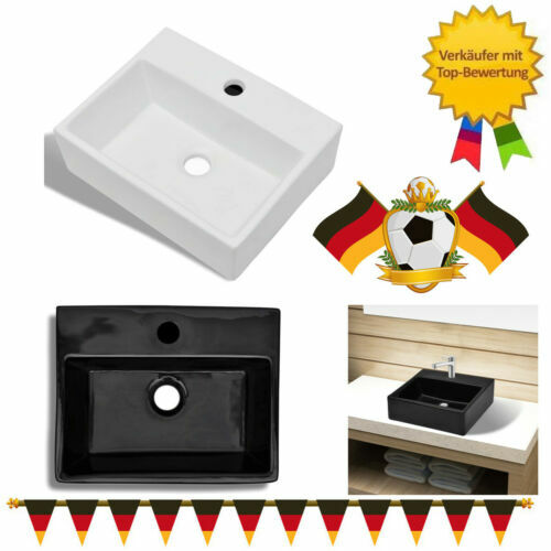 VidaXL Keramik Waschbecken – Sechseckiges Aufsatzwaschbecken, 41x36,5x12 Cm, Weiß, Für Badezimmer