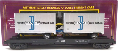 Coche plano MTH 20-98411 Boston y Maine con 2 remolques de 20' LN/caja | Zustand: Used