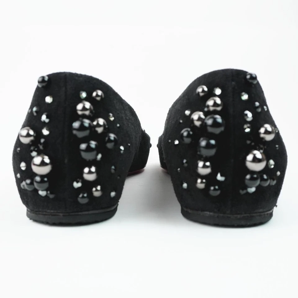 Christian Louboutin zapatos planos de gamuza negros con púas, talla IT 36,5. Foto 4 de 4
