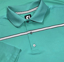 FootJoy FJ Mens L Short Sleeve Teal Green Performance Golf Polo Shirt
